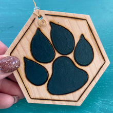 Load image into Gallery viewer, Dark Teal Paw Print Ornament