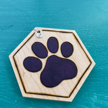Load image into Gallery viewer, Dark Galaxy Purple Paw Print Ornament