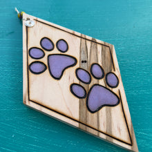Load image into Gallery viewer, Purple Paw Prints Ornament