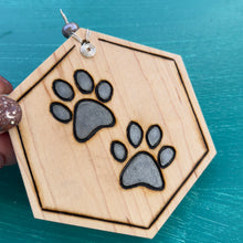 Load image into Gallery viewer, Gunmetal Gray Paw Print Ornament
