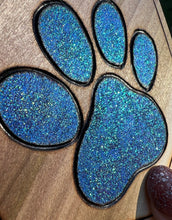 Load image into Gallery viewer, Chunky Glitter Blue Paw Print Ornament