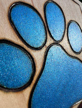 Load image into Gallery viewer, Bright Blue Paw Print Ornament