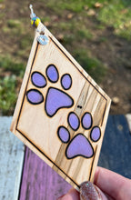 Load image into Gallery viewer, Purple Paw Prints Ornament