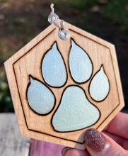 Load image into Gallery viewer, Metal Mint Paw Print Ornament