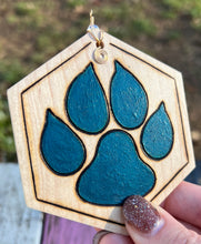 Load image into Gallery viewer, Dark Teal Paw Print Ornament