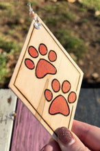 Load image into Gallery viewer, Metal Red Paw Print Ornament