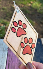Load image into Gallery viewer, Metal Red Paw Print Ornament
