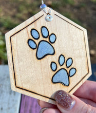 Load image into Gallery viewer, Gunmetal Gray Paw Print Ornament