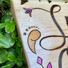 Load image into Gallery viewer, "L O V E" Fraktur-Inspired Pyrography Folk Art