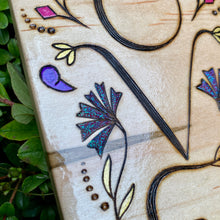 Load image into Gallery viewer, "L O V E" Fraktur-Inspired Pyrography Folk Art