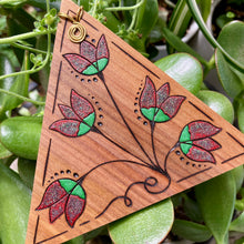 Load image into Gallery viewer, Red Dutch Tulips Pyrography Ornament Wall Art