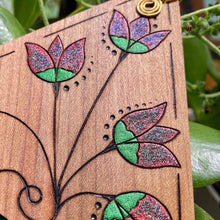 Load image into Gallery viewer, Red Dutch Tulips Pyrography Ornament Wall Art