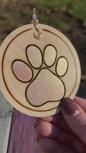 Load and play video in Gallery viewer, Light Gold Paw Print Ornament