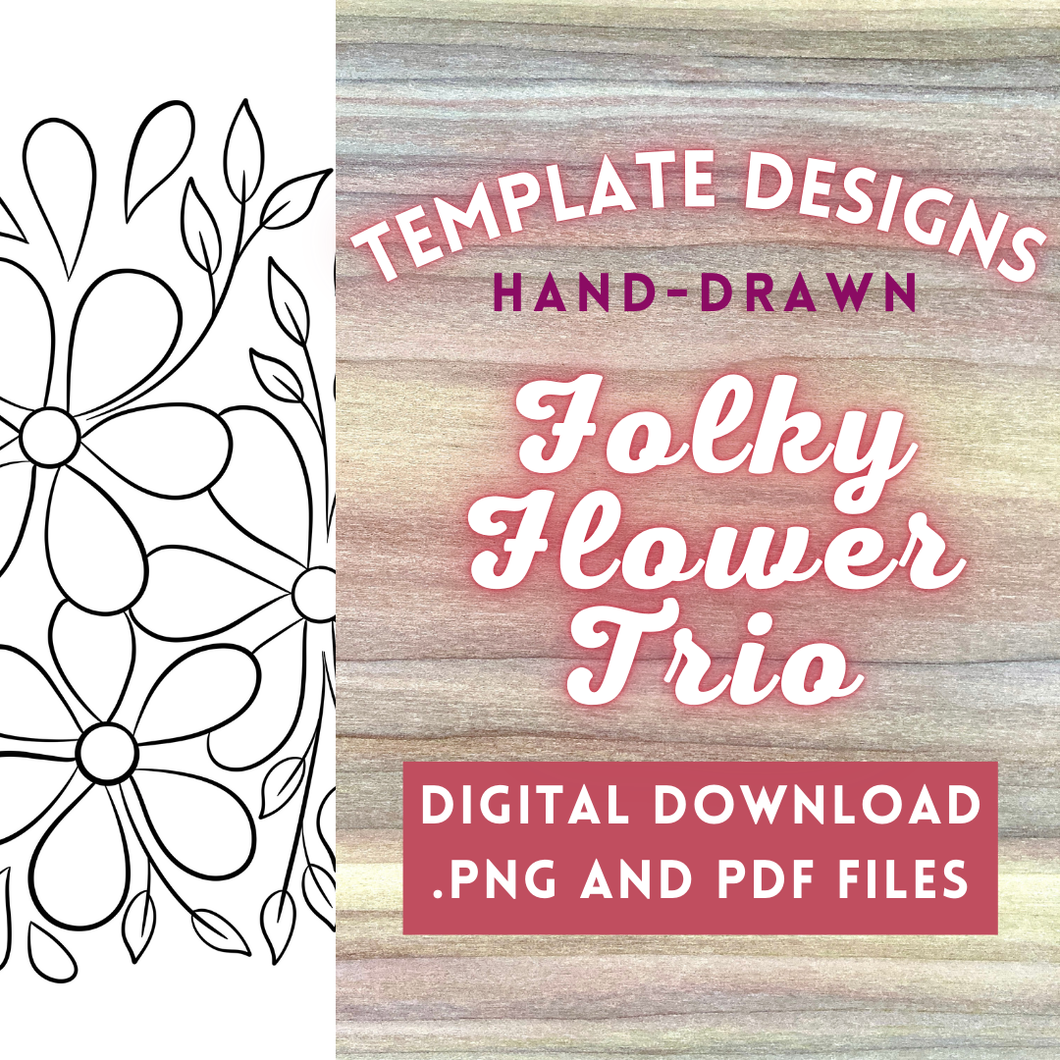 Folky Flower Trio Template