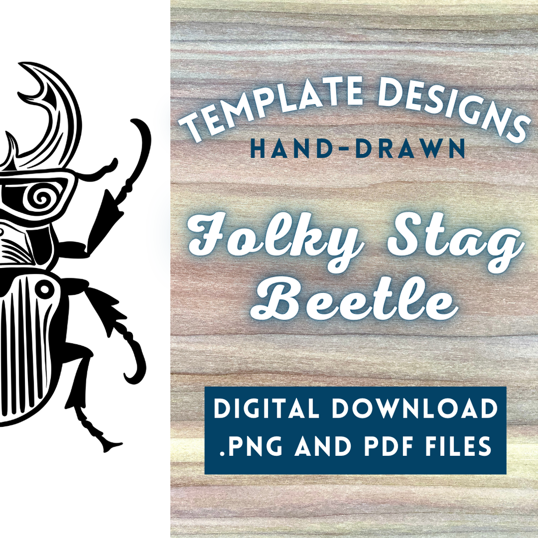 Folky Stag Beetle Template