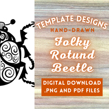 Load image into Gallery viewer, Folky Rotund Beetle Template
