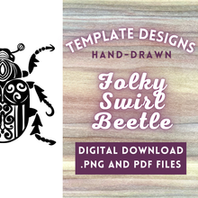 Load image into Gallery viewer, Folky Swirl Beetle Template
