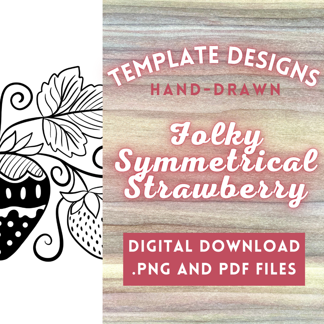 Folky Strawberries Template