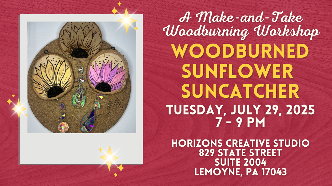Sunflower Suncatcher // A Make-and-Take Woodburning Workshop (July 29)