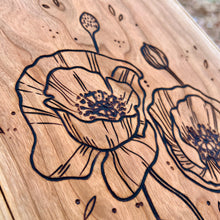 Load image into Gallery viewer, Poppy Flowers Cutting/Serving Board
