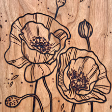 Load image into Gallery viewer, Poppy Flowers Cutting/Serving Board
