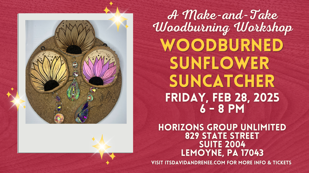 Sunflower Suncatcher // A Make-and-Take Woodburning Workshop