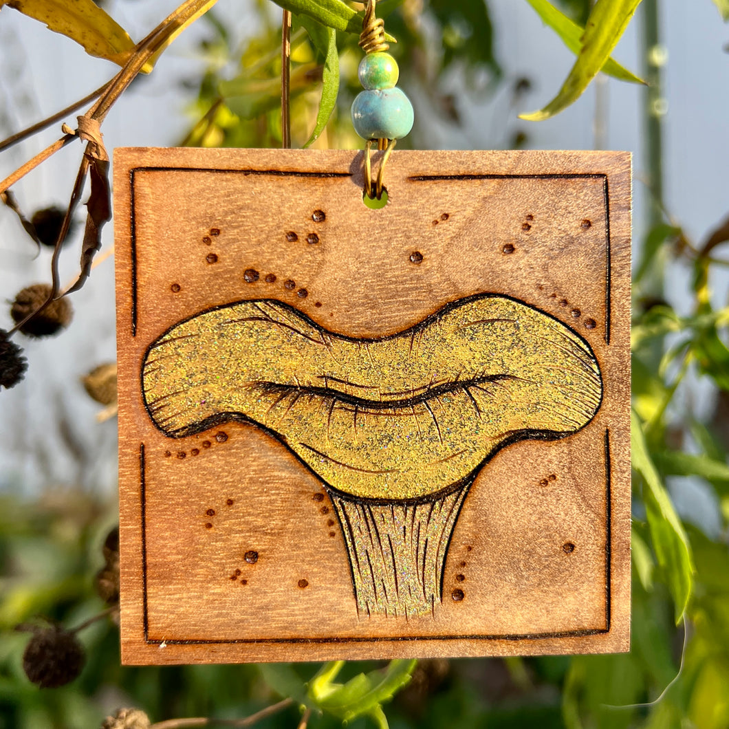 Forest Mushroom Pyrography Mini Art/Ornament