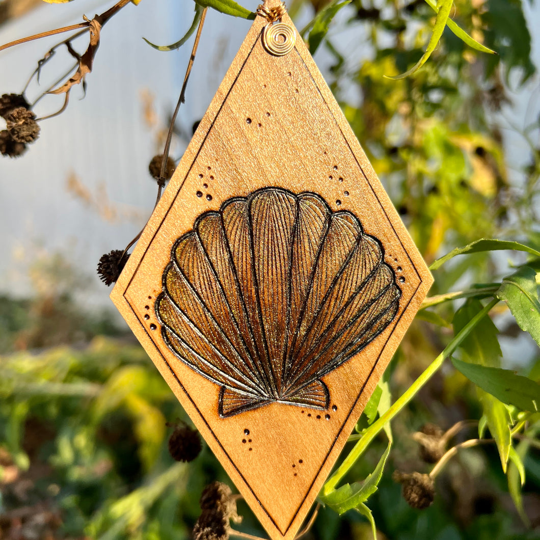 Shell II Pyrography Mini Art/Ornament