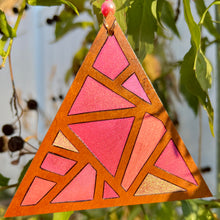 Load image into Gallery viewer, Hot Pink Mosaic Pyrography Mini Art/Ornament
