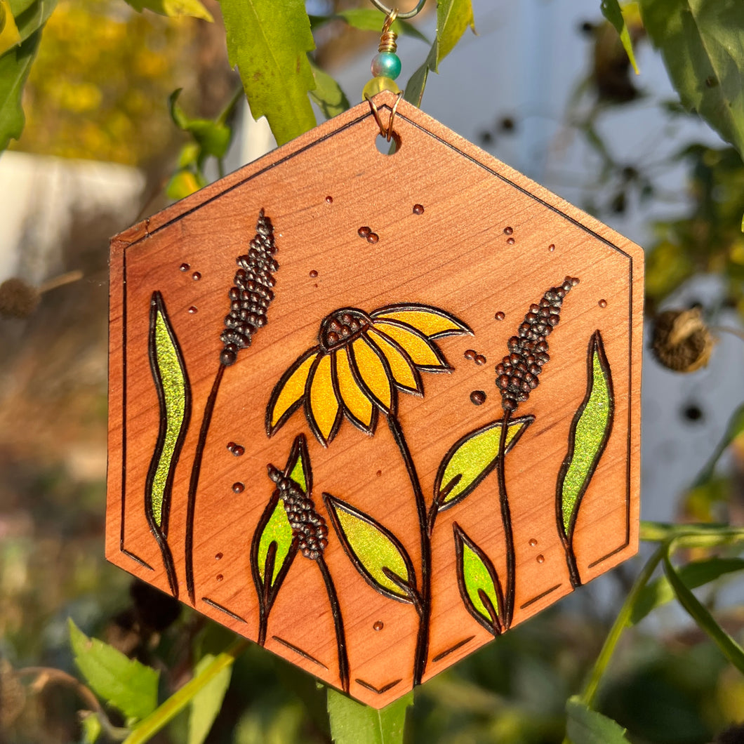 Flower IV Pyrography Mini Art/Ornament