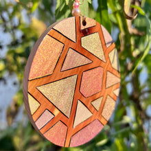 Load image into Gallery viewer, Light Pink Mosaic Pyrography Mini Art/Ornament
