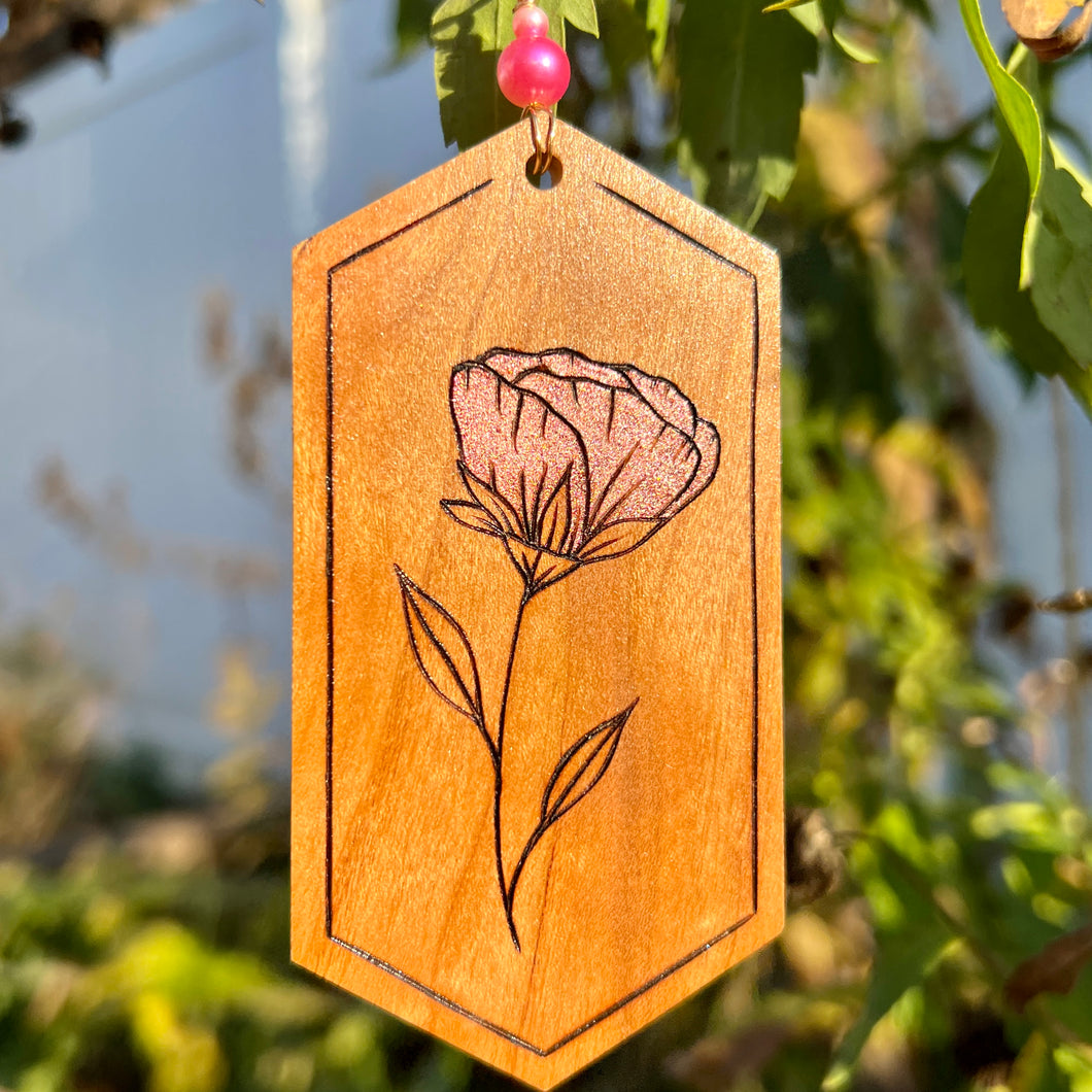 Flower IX Pyrography Mini Art/Ornament