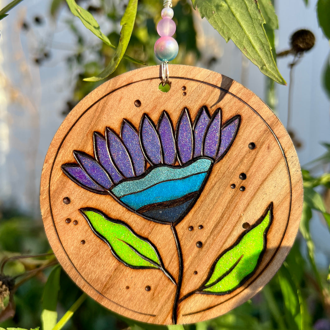 Flower VII Pyrography Mini Art/Ornament