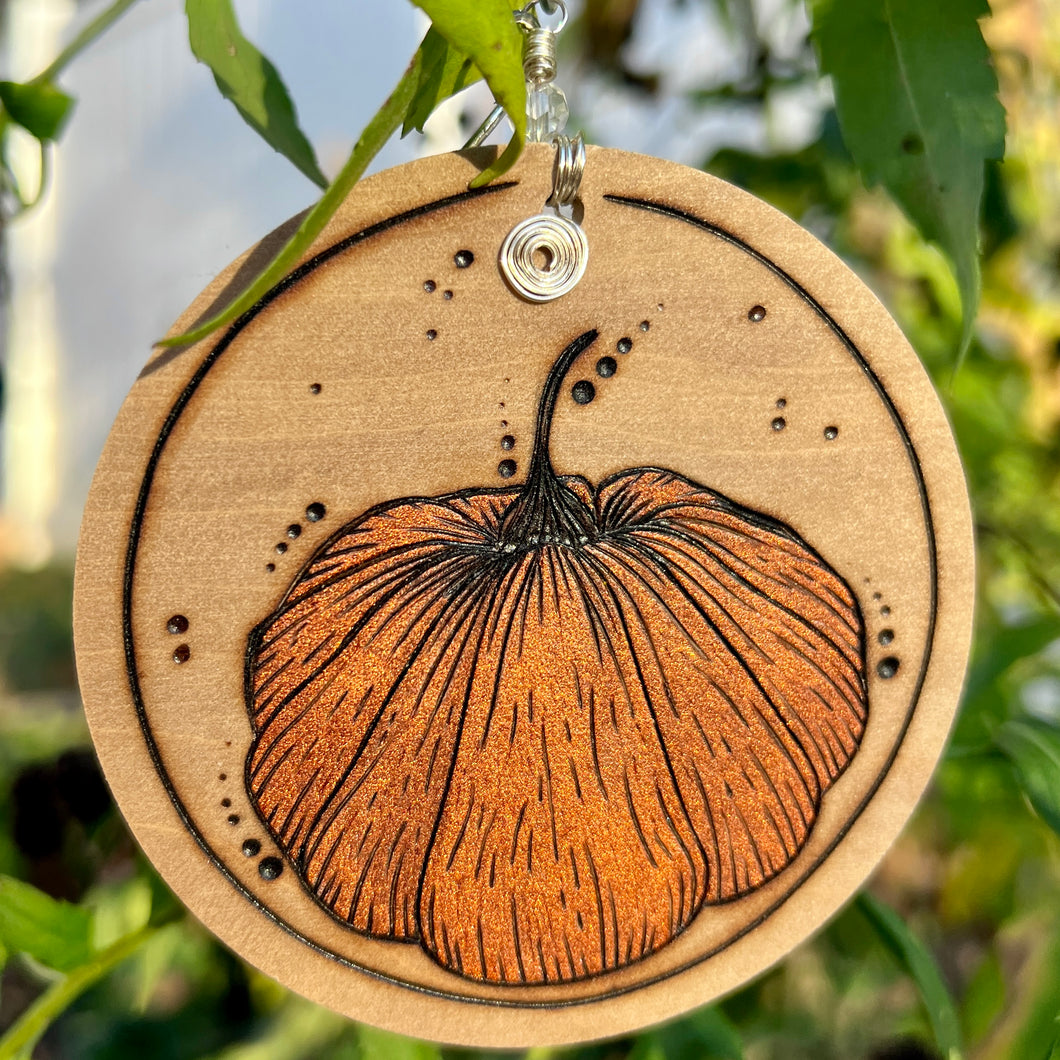 Pumpkin I Pyrography Mini Art/Ornament