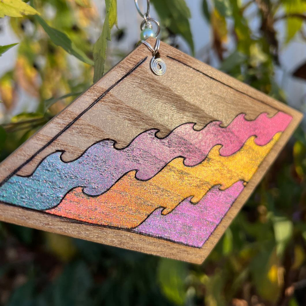 Ocean Waves Pyrography Mini Art/Ornament