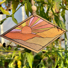 Load image into Gallery viewer, Appalachian Sunset I Pyrography Mini Art/Ornament
