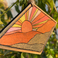 Load image into Gallery viewer, Appalachian Sunset I Pyrography Mini Art/Ornament
