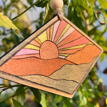 Load image into Gallery viewer, Appalachian Sunset I Pyrography Mini Art/Ornament
