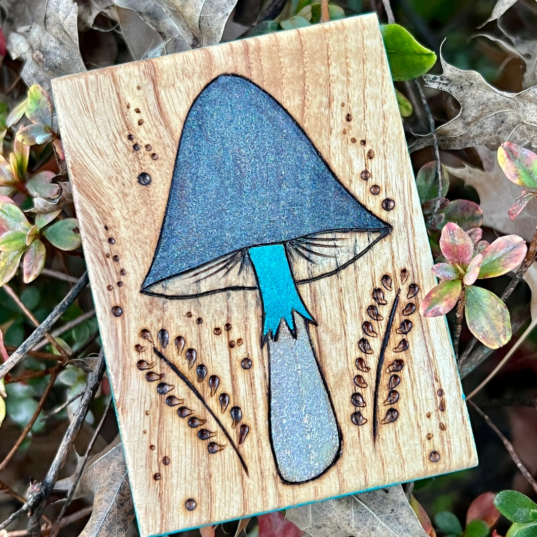 Mushroom Mini Pyrography Art