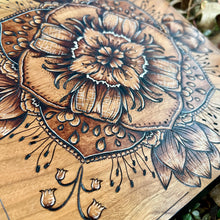 Load image into Gallery viewer, &quot;Spring Showers&quot; Mandala Pyrography Art
