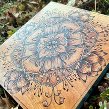 Load image into Gallery viewer, &quot;Spring Showers&quot; Mandala Pyrography Art
