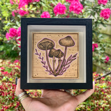 Load image into Gallery viewer, Mushrooms // Shadow Box Pyrography Art
