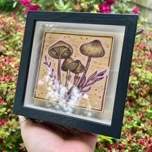 Load image into Gallery viewer, Mushrooms // Shadow Box Pyrography Art
