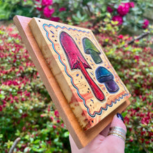 Load image into Gallery viewer, Box Elder Mushroom Trio Pyrography Art

