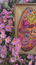 Load and play video in Gallery viewer, &quot;Roses &amp; Ranunculus&quot; Pyrography Art
