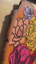 Load and play video in Gallery viewer, &quot;Roses &amp; Ranunculus&quot; Pyrography Art
