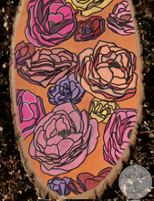 Load image into Gallery viewer, &quot;Roses &amp; Ranunculus&quot; Pyrography Art
