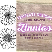 Load image into Gallery viewer, Hand-Drawn Zinnias Templates

