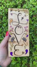 Load and play video in Gallery viewer, &quot;L O V E&quot; Fraktur-Inspired Pyrography Folk Art
