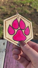 Load and play video in Gallery viewer, Hot Pink Paw Print Ornament
